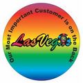 Las Vegas w/ Poker Chip Photo Hand Mirror (2.5" Diameter)